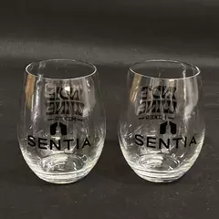 Lot of 2 Indie Wine Mixer Glasses Advertising Sentia 4.5 Inch