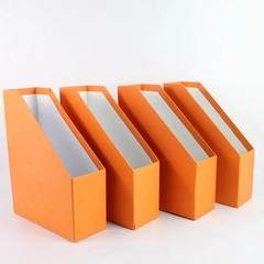 Lot of 4 Orange Desk Magazine File Holder Organizer