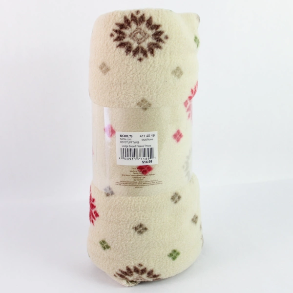 Kohl’s Home Classics Lodge Snowflake Fleece Throw Blanket 50" x 60" Soft & Warm
