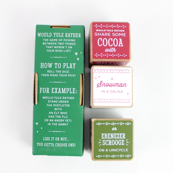 Demdaco 'Would Yule Rather' Festive, Funny & Fabulous Game Holiday Dice Set of 3