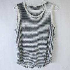 Madewell Sleeveless Top Shirt White Navy Striped Women's Size Small Tank Top