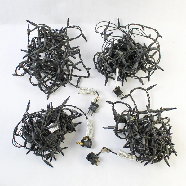 Lot of 4 Unbranded Purple Fuchsia Halloween Heavy Duty String Lights Tested