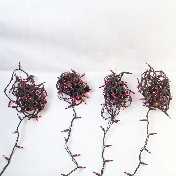 Lot of 4 Unbranded Purple Fuchsia Halloween Heavy Duty String Lights Tested