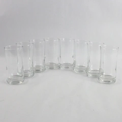 Set of 8 Unbranded Clear Glass Tumbler 5.5" Tall Simple Elegant