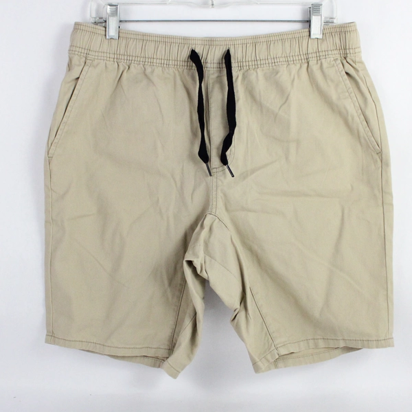 George Beige Drawstring Cotton Bermuda Shorts Men's Medium 32-34