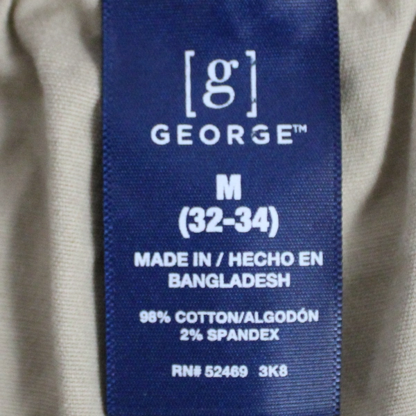 George Beige Drawstring Cotton Bermuda Shorts Men's Medium 32-34