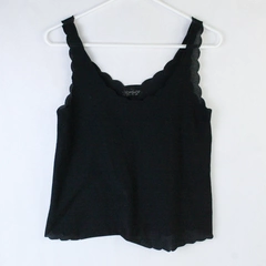 Top Shop Tank Top Black Ruffle Light Weight Size US 4 RN125149 Polyester