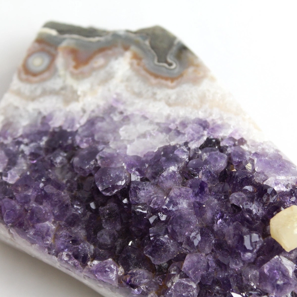 Natural Amethyst and Agate Crystal Geode Cluster Specimen 498 Grams 4 Inches