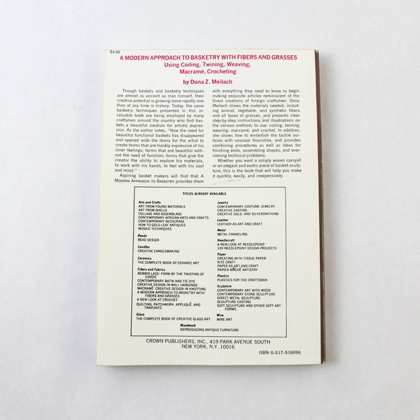 A Modern Approach to Basketry by Dona Z. Meilach 1975 Paperback