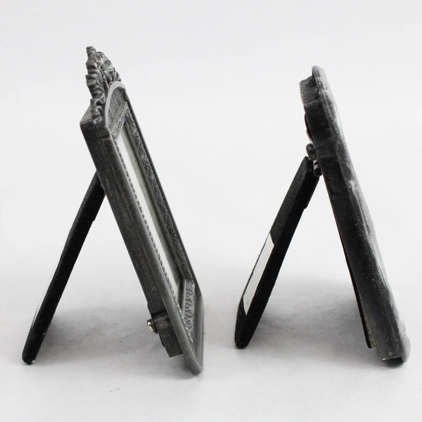 Lot of 2 Pewter Metal Picture Frame For 2” x 3”