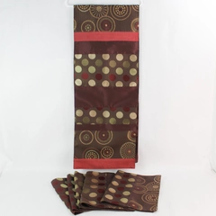Pier 1 Imports Autumn 6 Polka Dot Placemats 14x20" and 1 Table Runner 14x71"