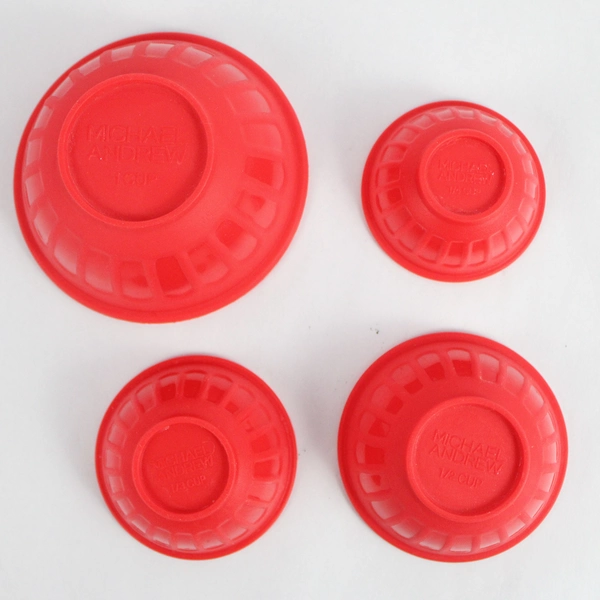 Set of 4 Michael Andrew Red Silicone Measuring Bowls
