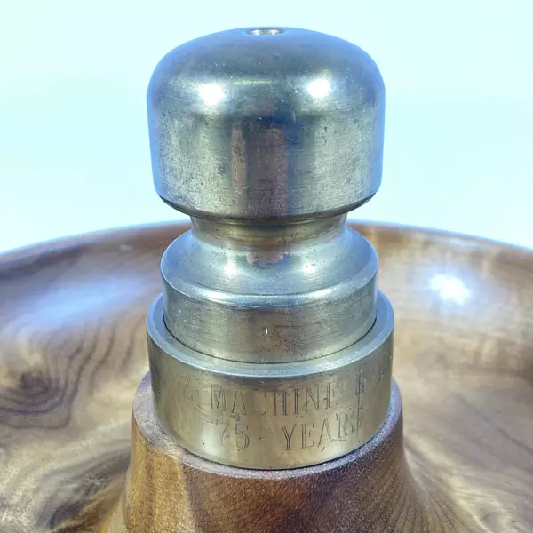 Oregon Myrtlewood Factory Myrtle Wood Nut Bowl With Brass Nutcracker Center