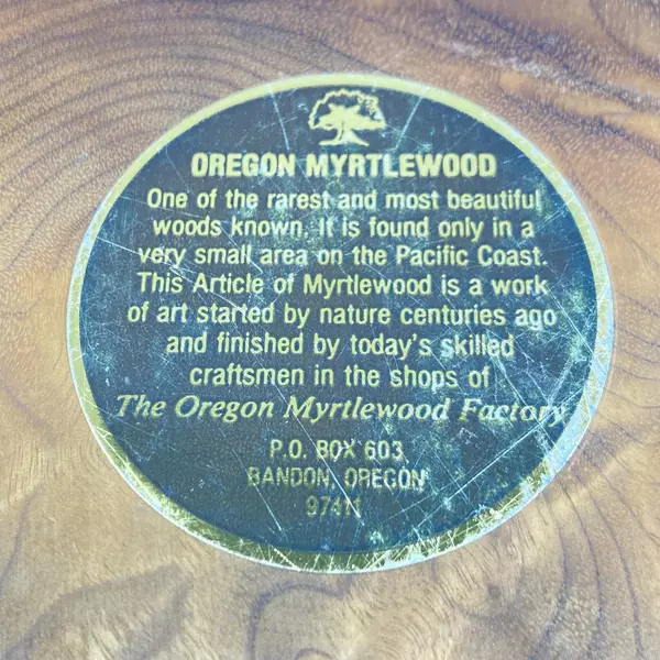 Oregon Myrtlewood Factory Myrtle Wood Nut Bowl With Brass Nutcracker Center