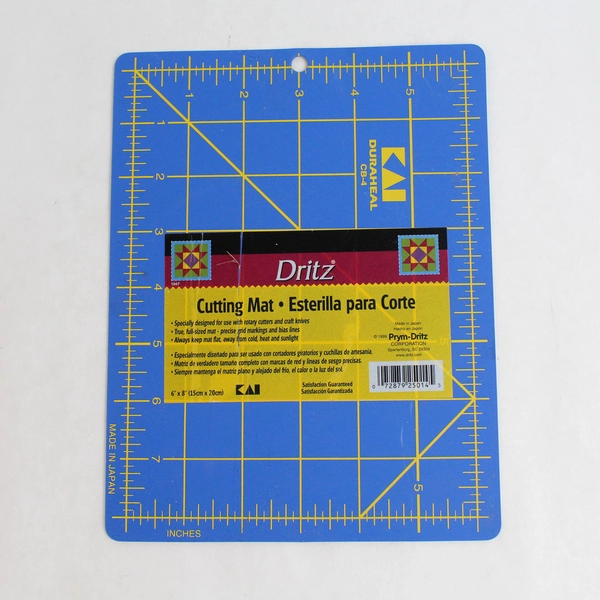 Dritz Duraheal CB-4 Cutting Mat 6" x 8" Blue With Yellow Grid Markings 1999