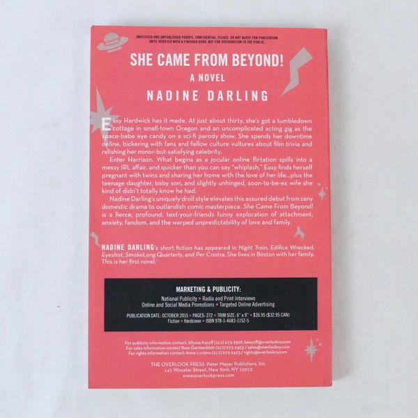 She Came from Beyond A Novel by Nadine Darling 2015 Paperback