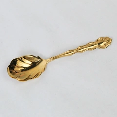 Oneida Faux Gold Gilded Stainless Steel Spoon With Clefts On Rim And Filigree