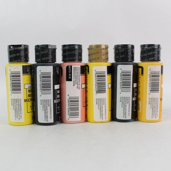 Lot of 6 FolkArt Multi-Surface Acrylic and Enamel Paint Multiple Colors 2 fl oz