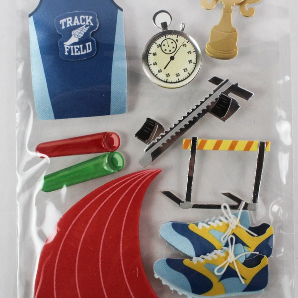 Recollections Track & Field Dimensional Stickers - 9 Athletic Designs