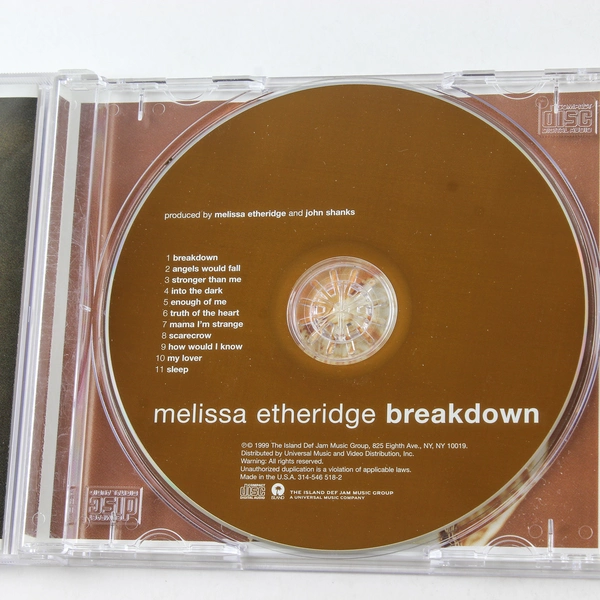 Melissa Etheridge Breakdown CD 1999 Island Def Jam Good Condition