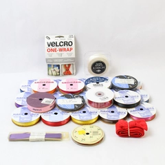 Lot of 28 Ribbon Spools and Others Varying Colors Styles and Brands