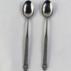 Set of 2 Oneida Northland San Francisco Stainless Iced Tea Spoons Flatware