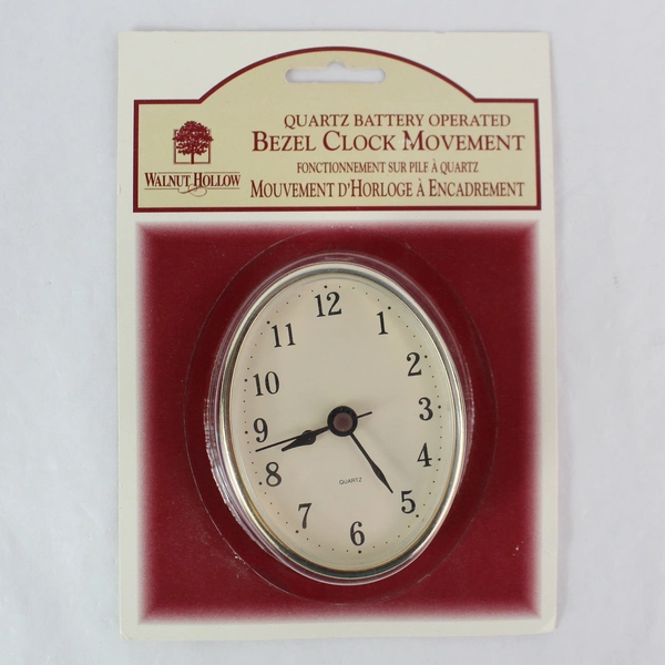 New Sealed Walnut Hollow Quartz Battery Operated Bezel Clock Movement