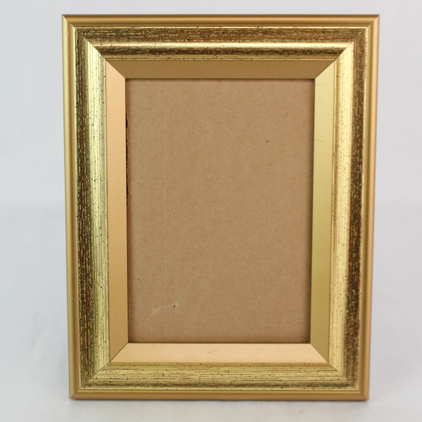 Lot of 2 Desk Picture Frames Gold Colored 5x7 and 8x10 One Missing Glass