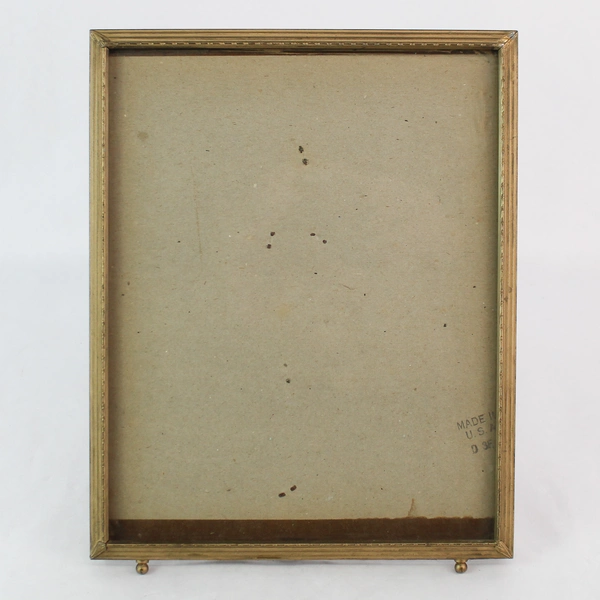 Lot of 2 Desk Picture Frames Gold Colored 5x7 and 8x10 One Missing Glass