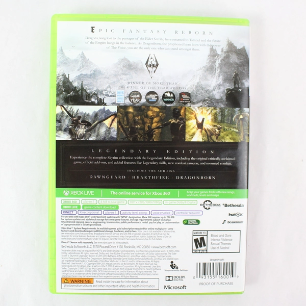 The Elder Scrolls V Skyrim Legendary Edition Xbox 360