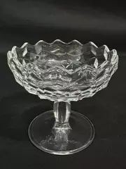 Vintage Fostoria American Clear Jam Jelly Bowl Saw Tooth Rim 1915-82