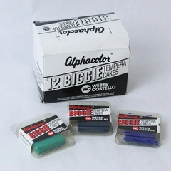 12 Alphacolor Biggie Tempera Cakes in Original Box Factory Sealed