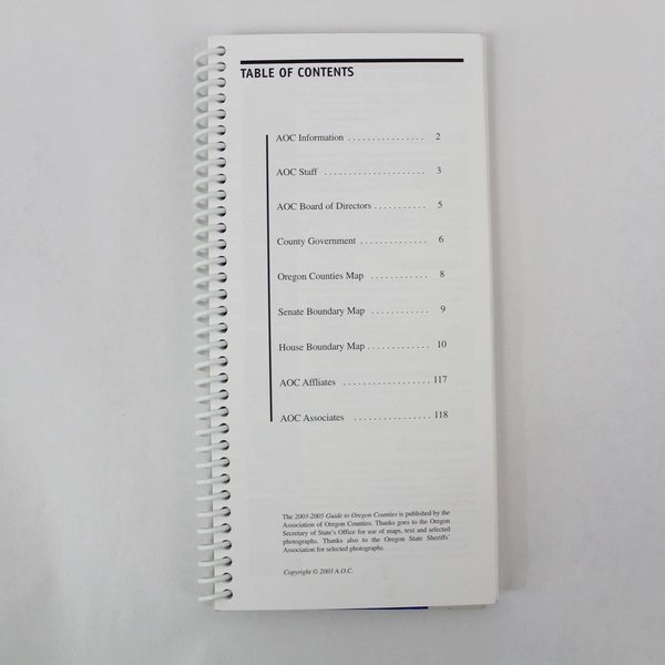 2003-2005 Guide to Oregon Counties Spiral Bound 2003 Association of Oregon