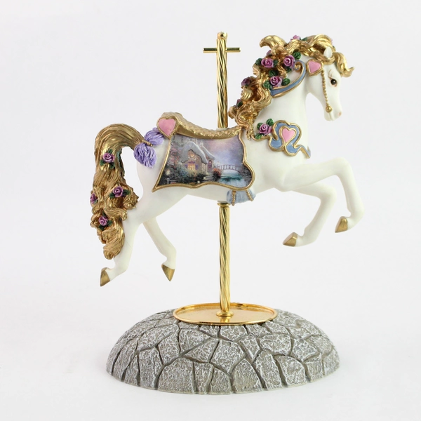 2002 Thomas Kinkade Carousel Collection Sweetheart Carousel 7.5"