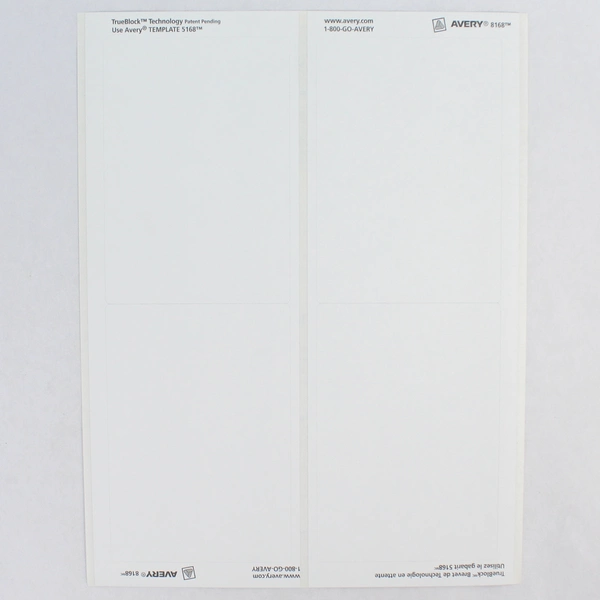 Avery 8168 Trueblock Shipping Labels 3.5" x 5" White Inkjet Open Box 24 Sheets
