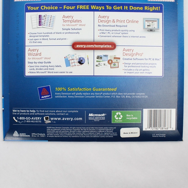 Avery 8168 Trueblock Shipping Labels 3.5" x 5" White Inkjet Open Box 24 Sheets