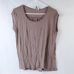 14th & Union Shirt Top Women's Size L Pink Mauve Round Neck Short Sleeves