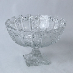 Cut Crystal Decorative Candy Bowl Dish Diamond Star Pattern 5.75" Tall