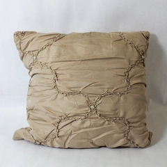 Nanshing Knotted Design Throw Pillow Beige 16"x16" Home Decor Accent