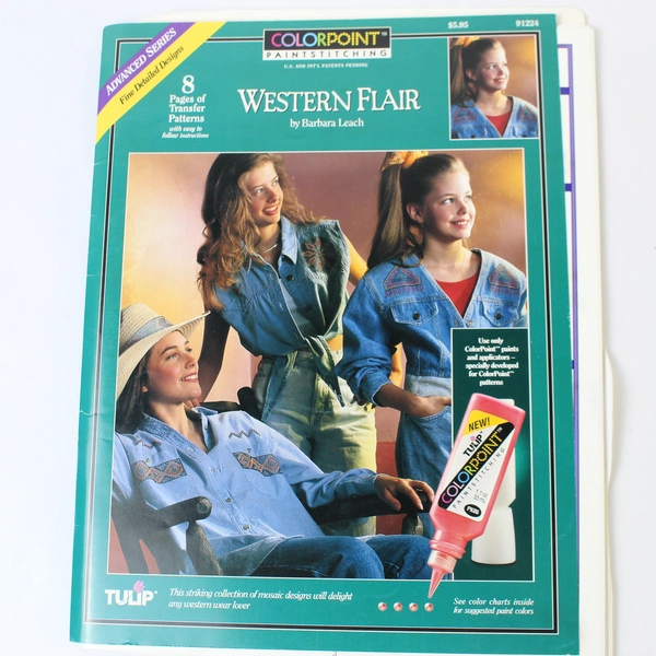 Lot of 2 Western Styling Pattern Books Colorpoint Paintstitching