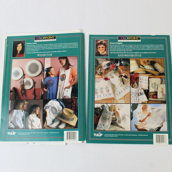 Lot of 2 Western Styling Pattern Books Colorpoint Paintstitching