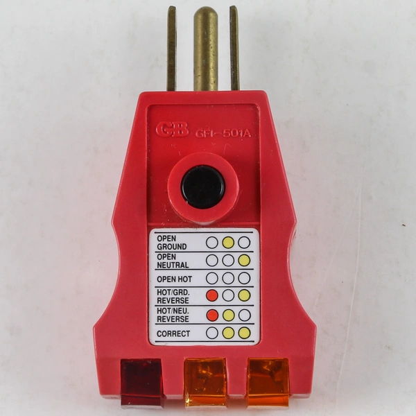GB GFI-501A GFI Receptacle Tester Red Three Prong Gardner Bender