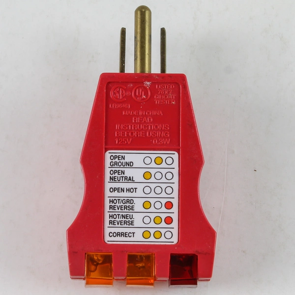 GB GFI-501A GFI Receptacle Tester Red Three Prong Gardner Bender