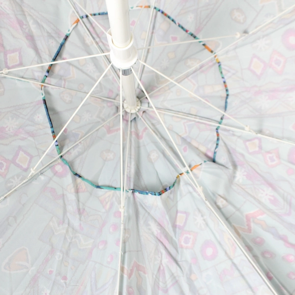 Unbranded Unused 90s Patterned Beach Umbrella 6.5' with Compact Carry Bag