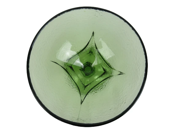 Vintage Textured Green Glass Candy Dish 5 Inch Tall Pressed Glass