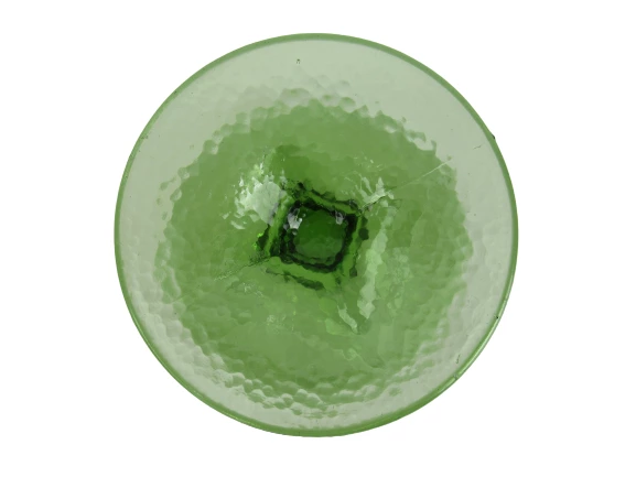 Vintage Textured Green Glass Candy Dish 5 Inch Tall Pressed Glass