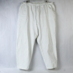 Denim & Co Pants Women's Plus Size P2X White Solid Pattern Elastic Waist