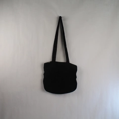 Vintage Amicci Black Braided Tote Bag with Zip Closure & 2 Handles 11" Tall