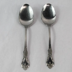 Lot of 2 Distinction Deluxe Serving Spoons Stainless Oneida HH Kennett  Floral 
