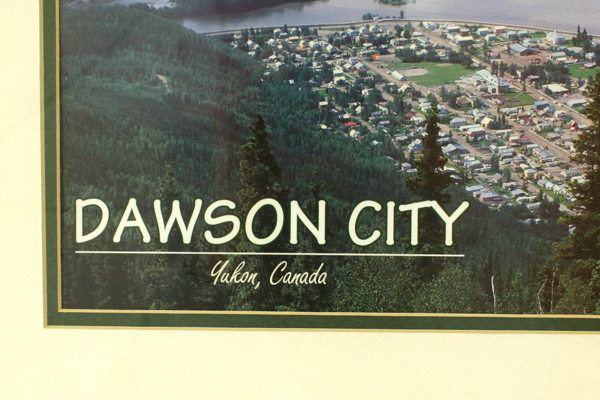 Framed And Matted Print Aerial View Of Dawson City, Yukon, Canada
